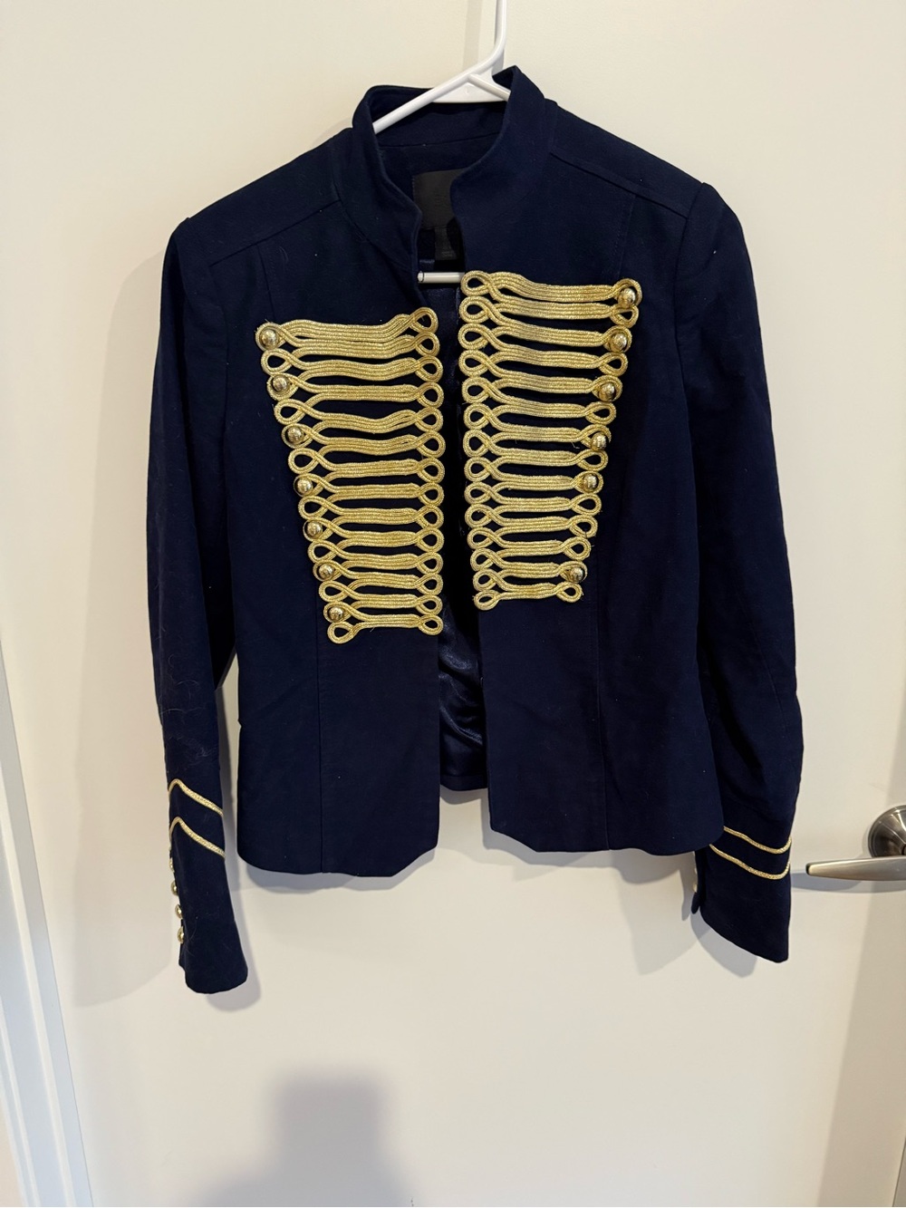 Zara Navy Blazer with Gold Braid Detailing